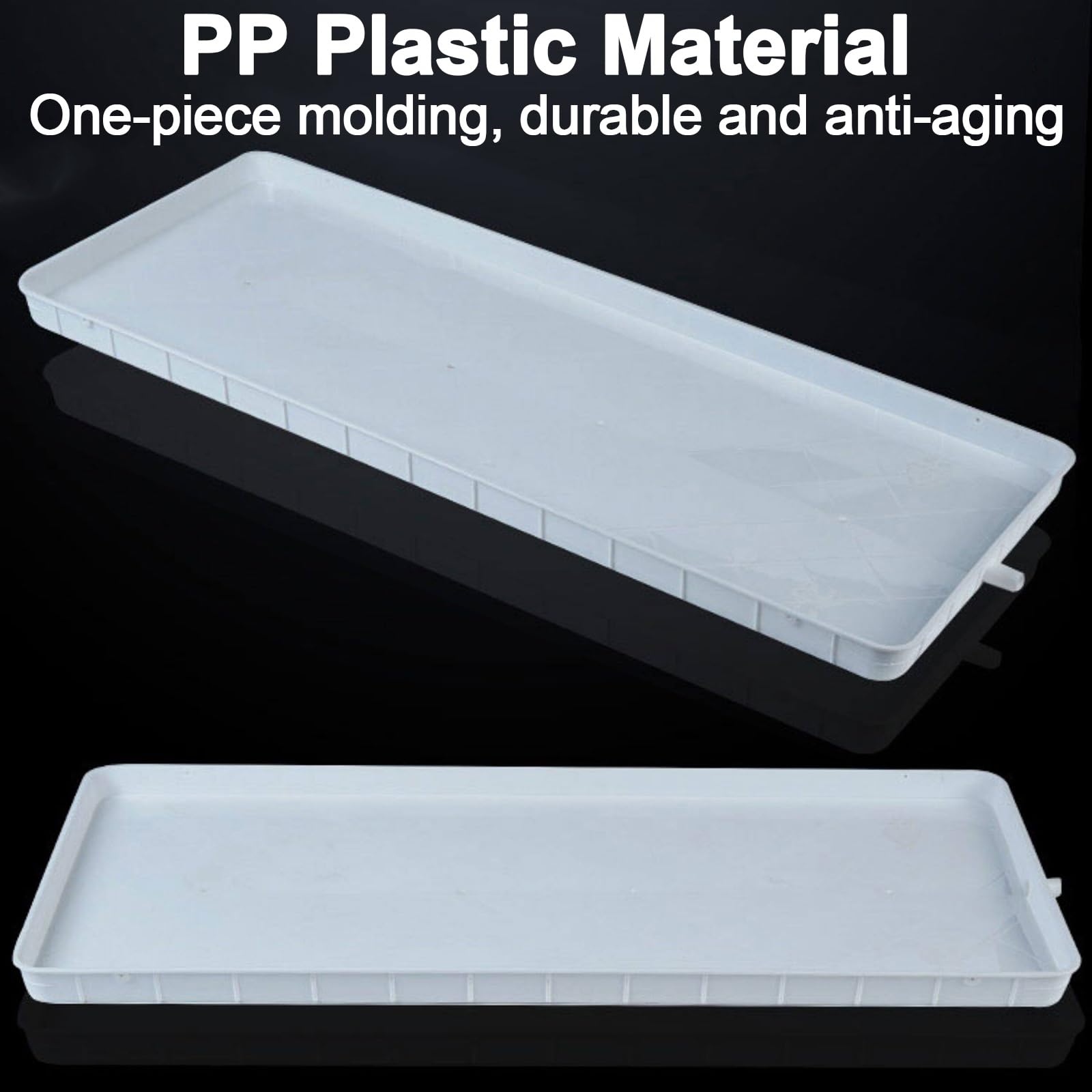 Bandeja de Condensados con Desagüe con Manguera de Drenaje, Escurreplatos de Plástico PP con Drenaje para Unidades Exteriores Mini Split(80x32x3cm/31x12.6x1.2in)