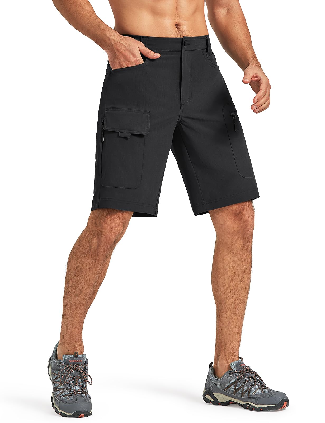 Moosehill Kurze Hosen Herren, Wanderhose Cargo Shorts Wasserabweisend mit 6 Taschen Leichte Atmungsaktiv MTB Hose Radlerhose Fahrradhose Manner Kurz Bermuda Treking Outdoorhose Sommer