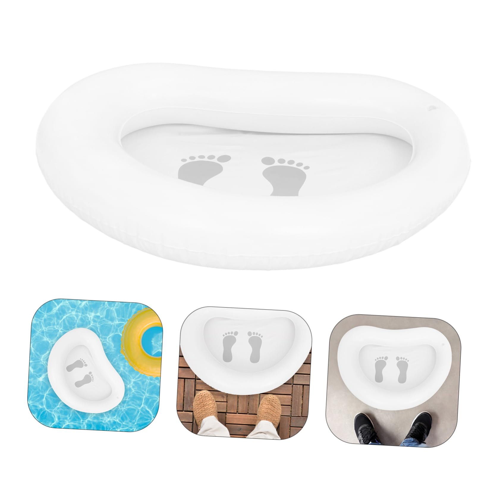 Lavapiés Plegable de Pvc Blanco para Piscina, Uso Doméstico