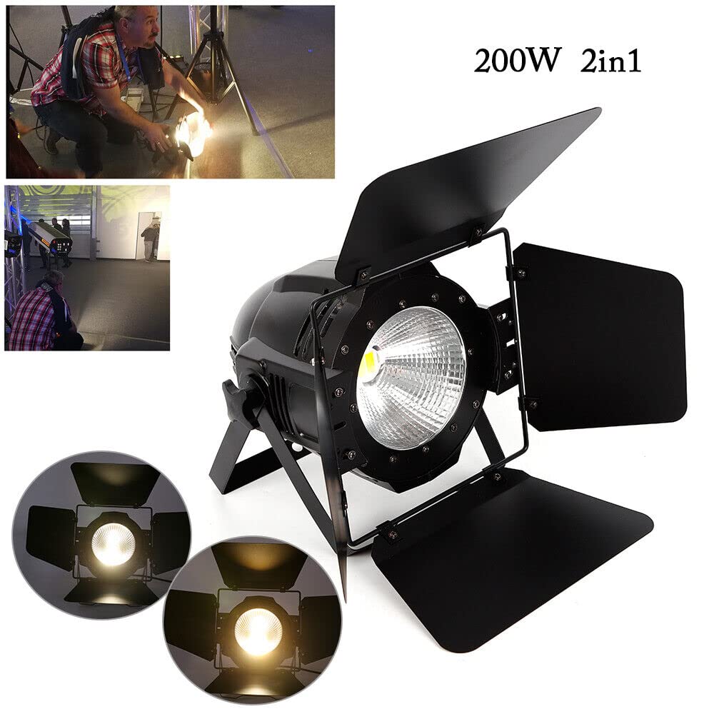 Bühnenbeleuchtung, 2in1 200W COB LED Punktstrahler, Audience Scheinwerfer Bühnenbeleuchtung Par Sound, Theaterstrahler Stage Effekte Light