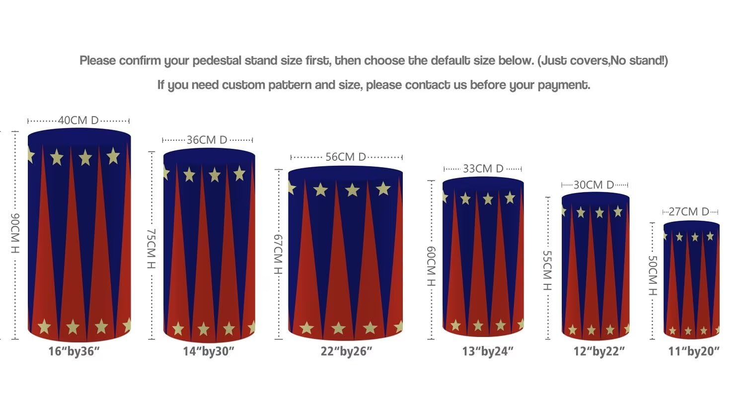 Aerdce Red Cylinder Pedestal Table Cover - Stretchy Plinth Cover For Racing Party Decor 9 thumbnail image