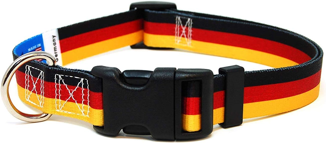 German Dog Collar | German Flag | Martingale Slip-On | Made in NJ, USA | for Extra Large Dogs | 1 inch Wide