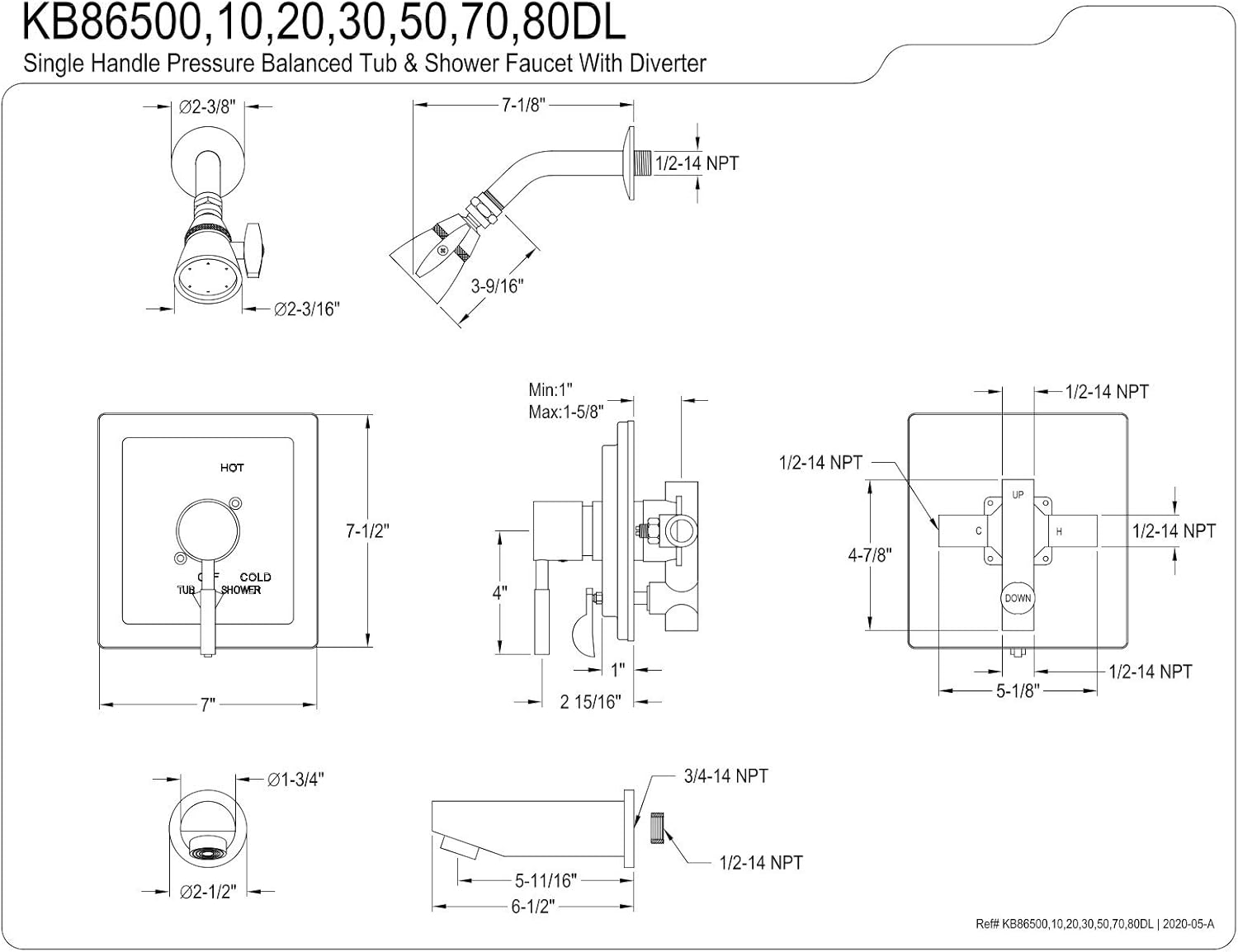 TOP оƒƒERS Kingston Brass KB86510DL Concord Tub and Shower Faucet, 6-Inch Spout Reach, Polished Chrome Suреr Dеаl Prоduсt Kingston Brass KB86510DL Concord Tub and Shower Faucet, 6-Inch Spout Reach, Polished Chrome