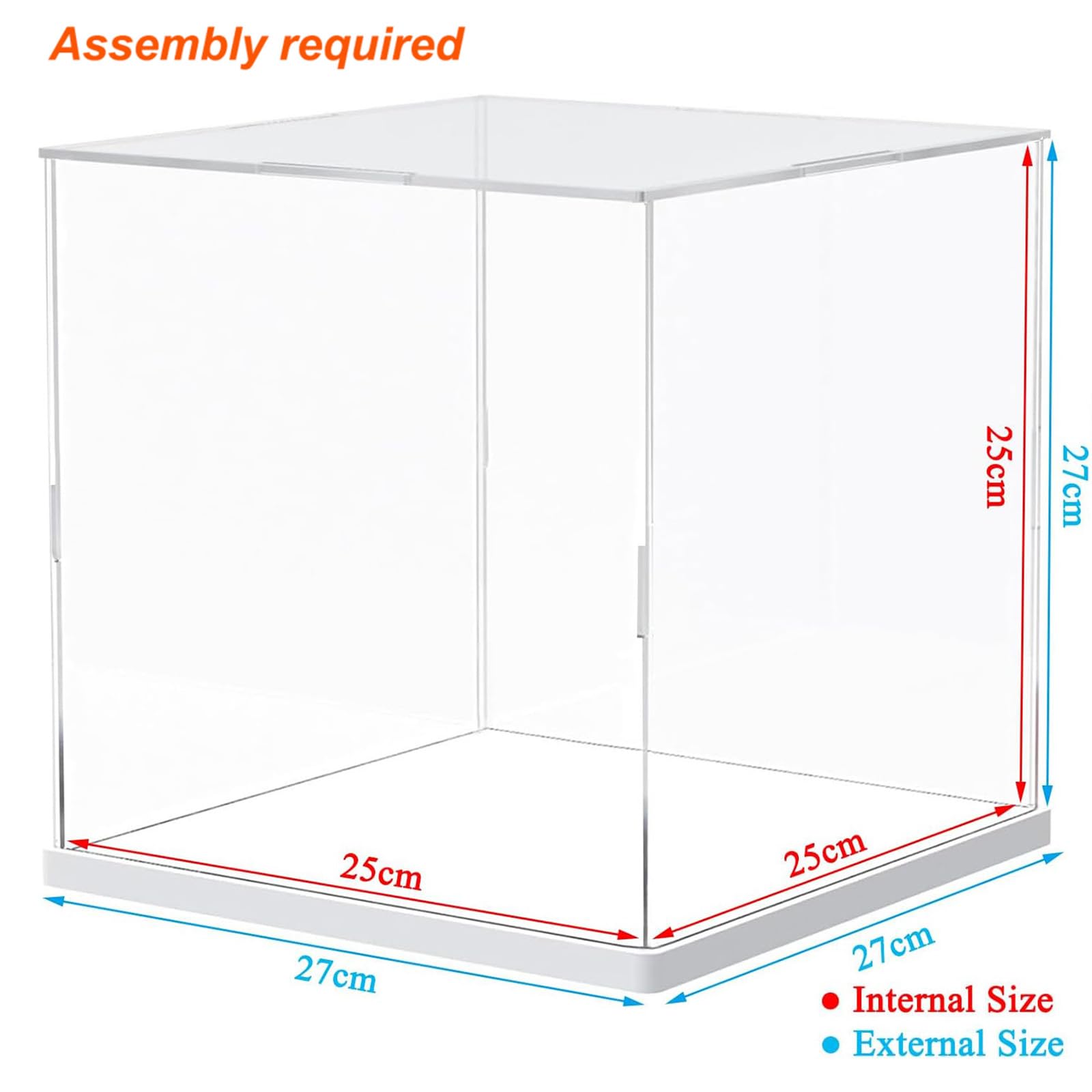Vitrina Expositora para Colecciones Lego 43019 Balón Fútbol 10375 Desdentao 10281 Bonsái 75433 21590 75403 Caja Expositora Metacrilato Transparente 3mm Vitrina Acrílica, Interior Blanco 25x25x25cm - 2