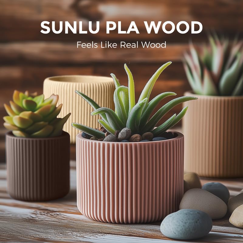 Image of SUNLU Real Wood Fiber PLA Filament 1.75mm, 1KG (2.2LBS), Wood