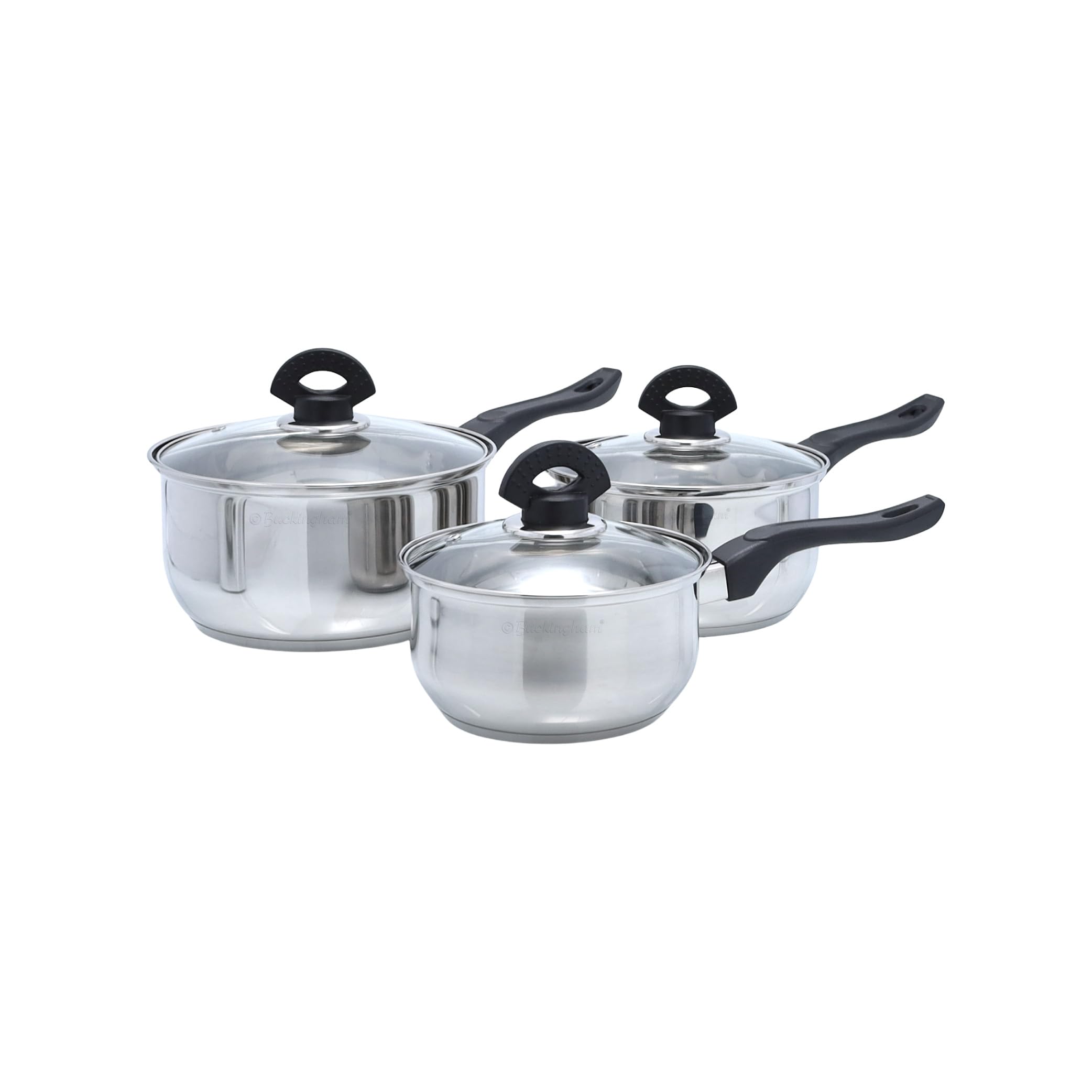 Buckingham 3pc Induction Pan Set Stainless Steel Cookware
