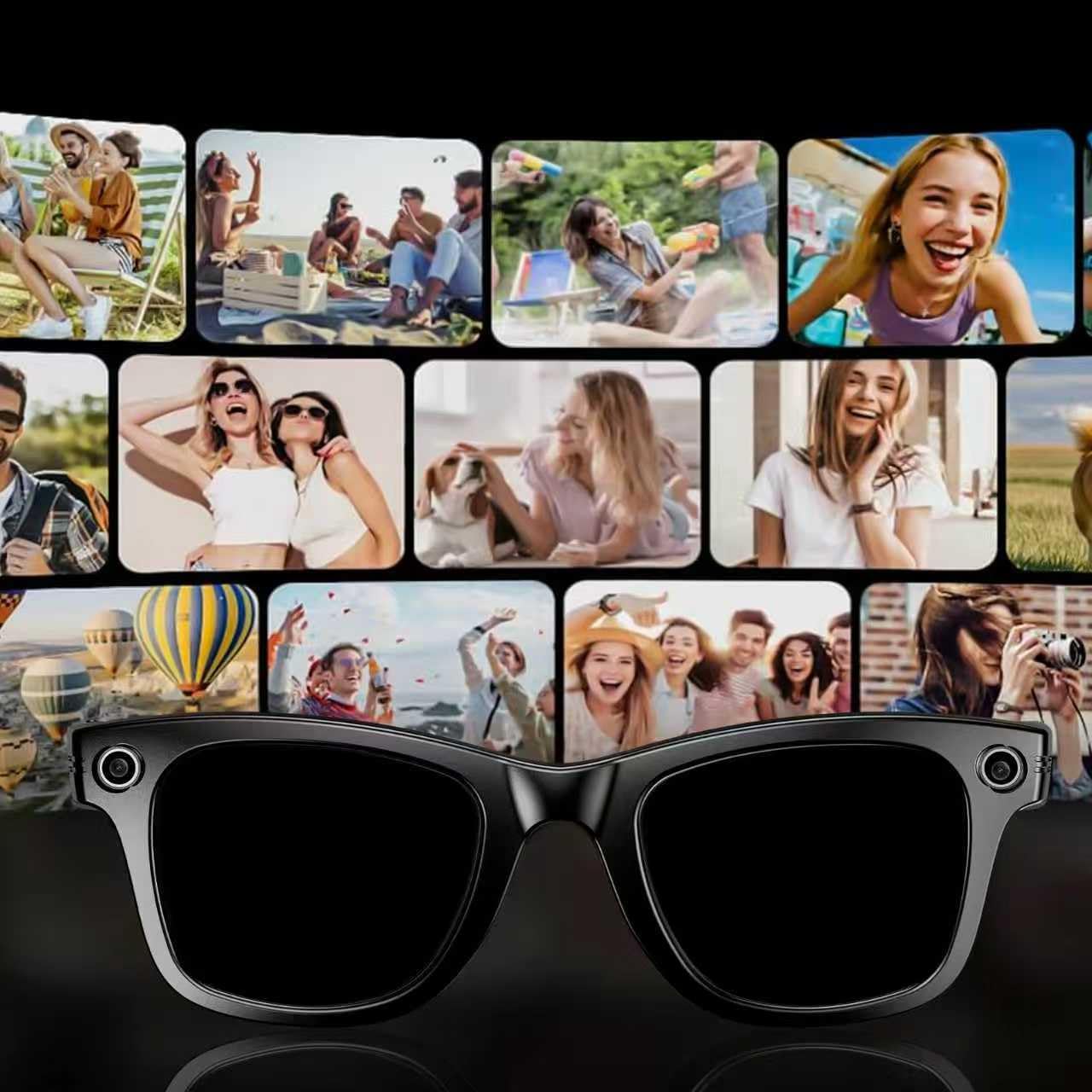 Meacode - Gafas inteligentes con IA de 8 MP, sin WiFi, cambio de color, para hombres, con Bluetooth, traducción, asistente de voz, música de oído abierto y llamadas