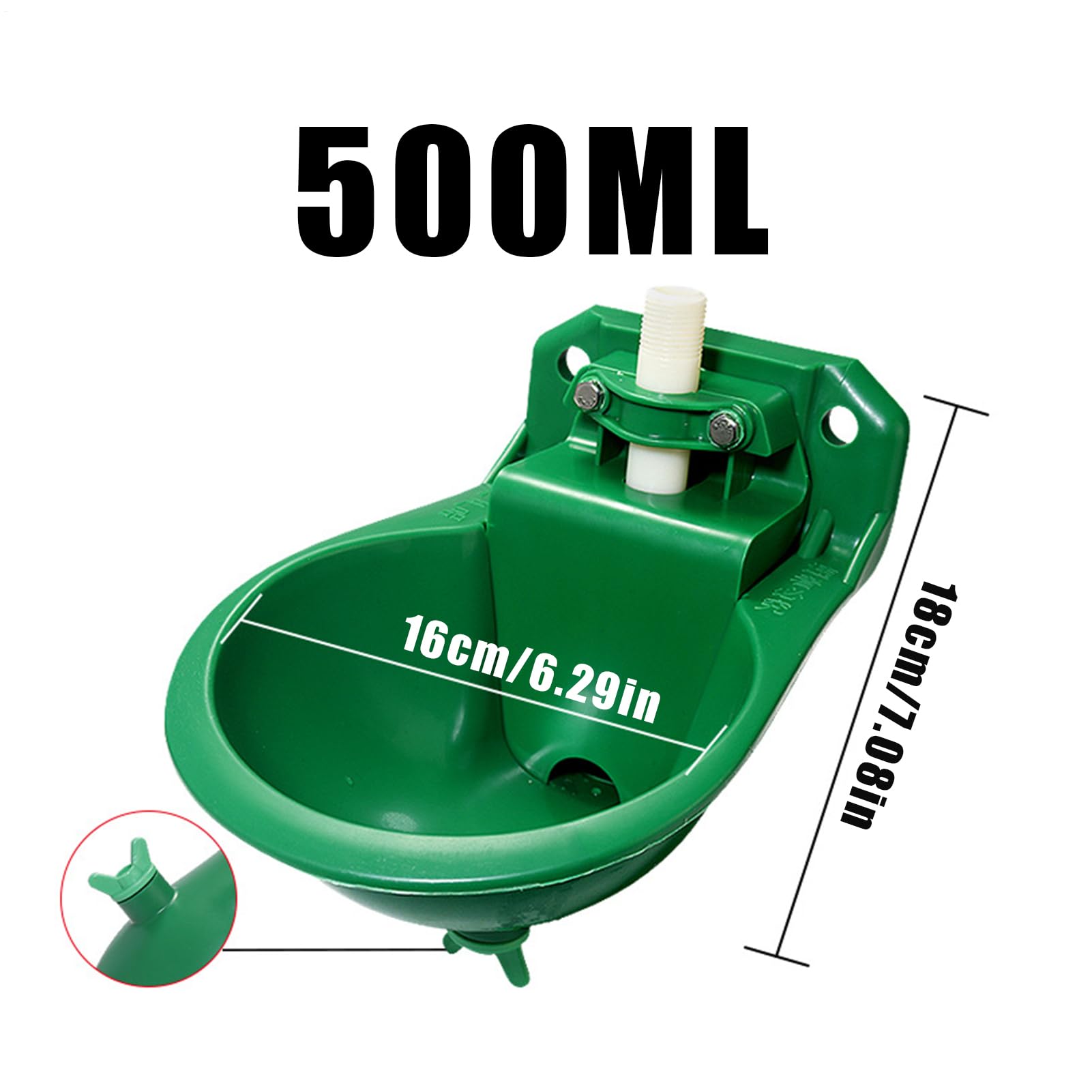 Abreuvoir Automatique pour Chien, 500 ML, mangeoire pour Chevaux, bétail, Distributeur d'eau pour Moutons, chèvres, bétail et Chiens