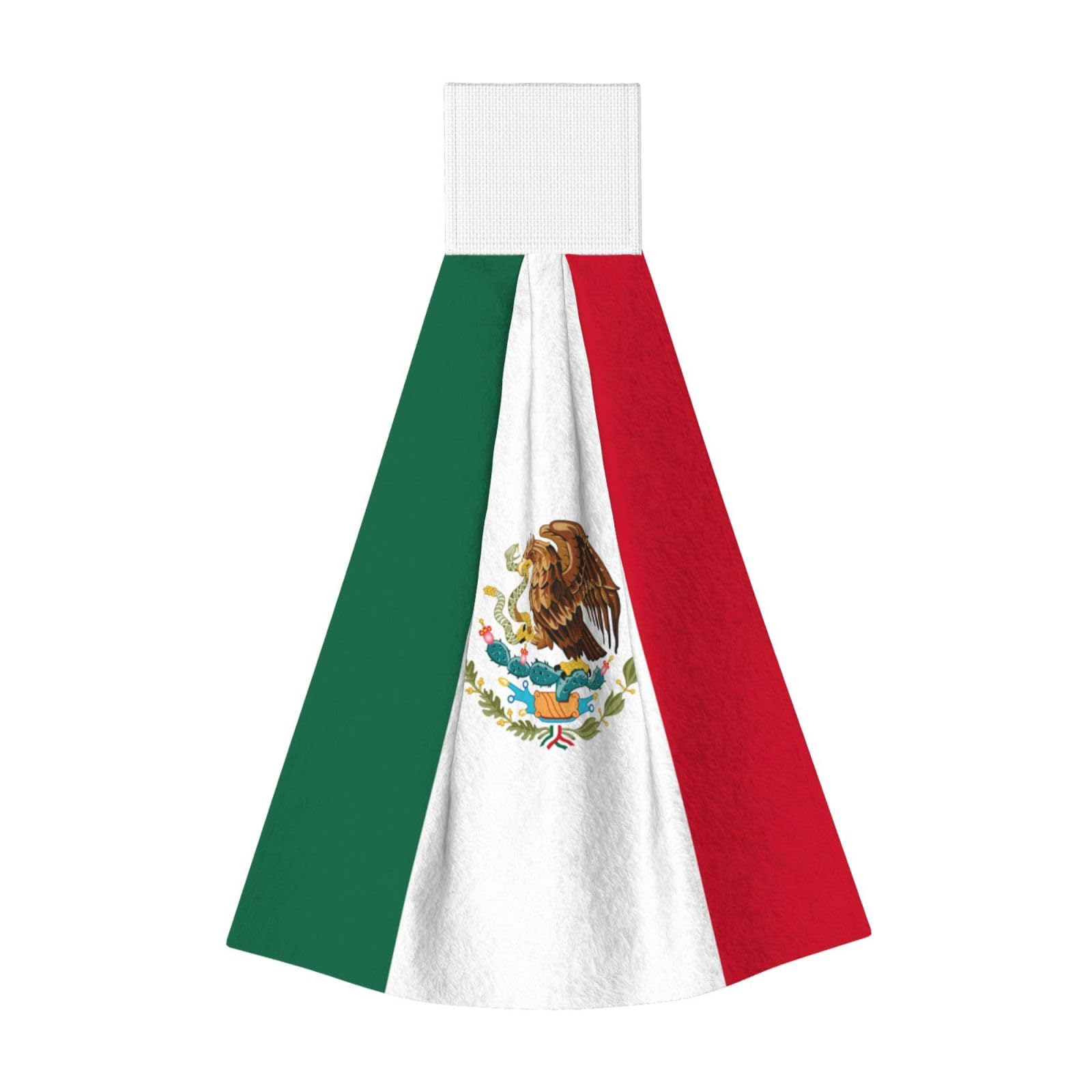 DUWAA Flag Of Mexico Print Hanging Hand Towel Quick Dry Bathroom Towel Soft Kitchen Towel