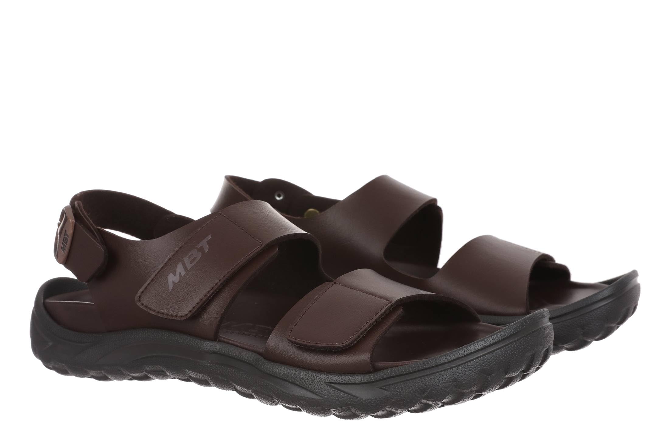 MBT NAGANO Sandales pour Homme en Cuir avec Fermeture Boucle. Chaussures Légères et Confortables pour Été. Chaussures Physiologiques Confort et Stabilité. Sandales de Récupération S'habiller