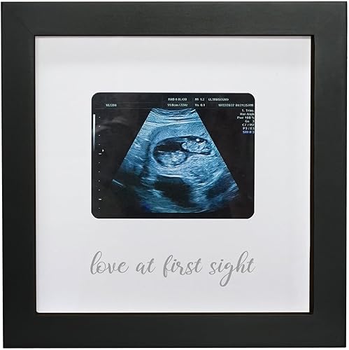 Love at First Sight - Marco de fotos de ultrasonido, marco de fotos de ecograma, anuncio de embarazo para abuelos, ideas de anuncio de bebé, marco