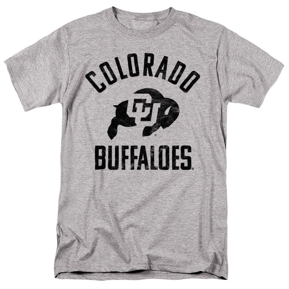 University of Colorado Official One Color Buffaloes Logo Unisex Adult T-Shirt, Athletic Heather, Large