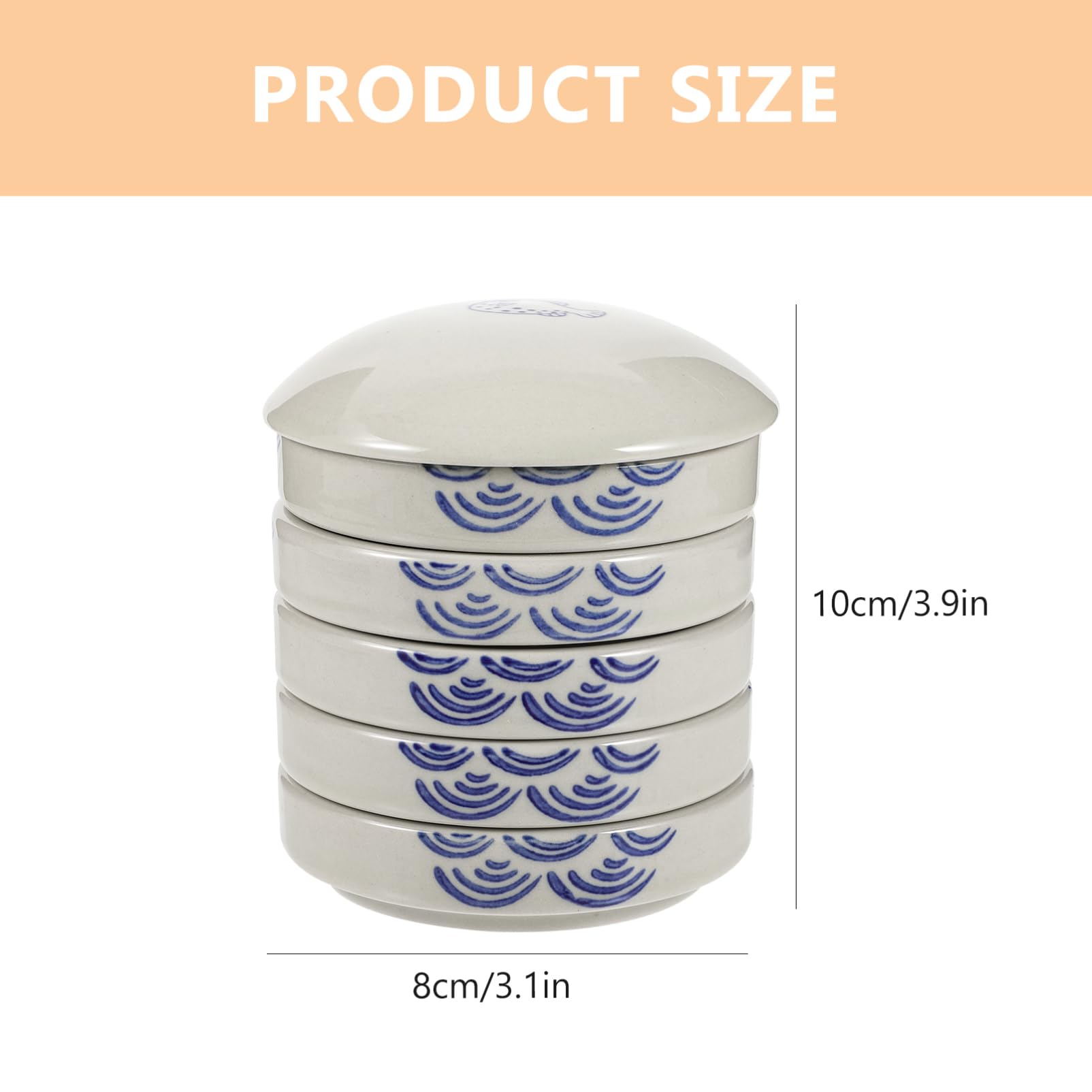 Housoutil Elegant 5-Layer Ceramic Paint Palettes Pigment Mixing Trays Watercolor Mixing Tools for Artists Art Lovers