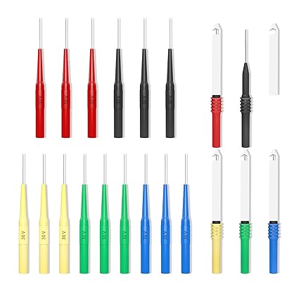 Wire Piercing Probes Set 20PCS Insulation Back Probes Non-Destructive Pin for Automotive Diagnostic Car Repairing Electrical Testing
