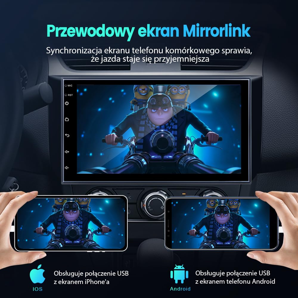 CarlinKit Przewodowy adapter samochodowy CarPlay/przewodowy Android do radia samochodowego z systemem Android, musisz zainstalować aplikację Autokit APK w radiu samochodowym, obsługa ekranu