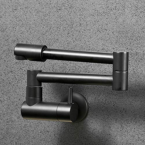 Robinet de cuisine pliable noir laiton mitigeur mural évier eau froide rotatif 360 - 8