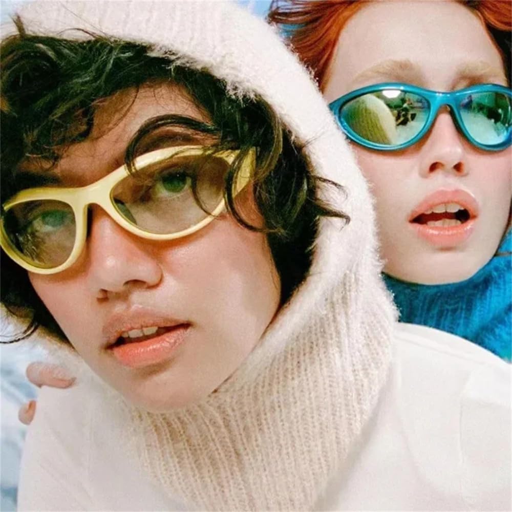 UV400 Punk Gafas de Sol Mujeres Hombres Sombra al Aire Libre Ciclismo (C2 Talla única)