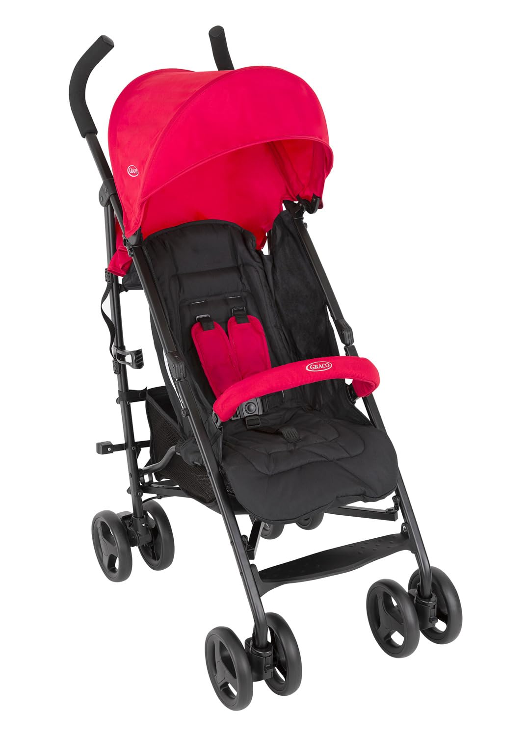 GracoTraveLite Compact Stroller/Pushchair - Suitable from birth to approx. 3 years (15kg). Lightweight at only 7kg, Cherry fashion