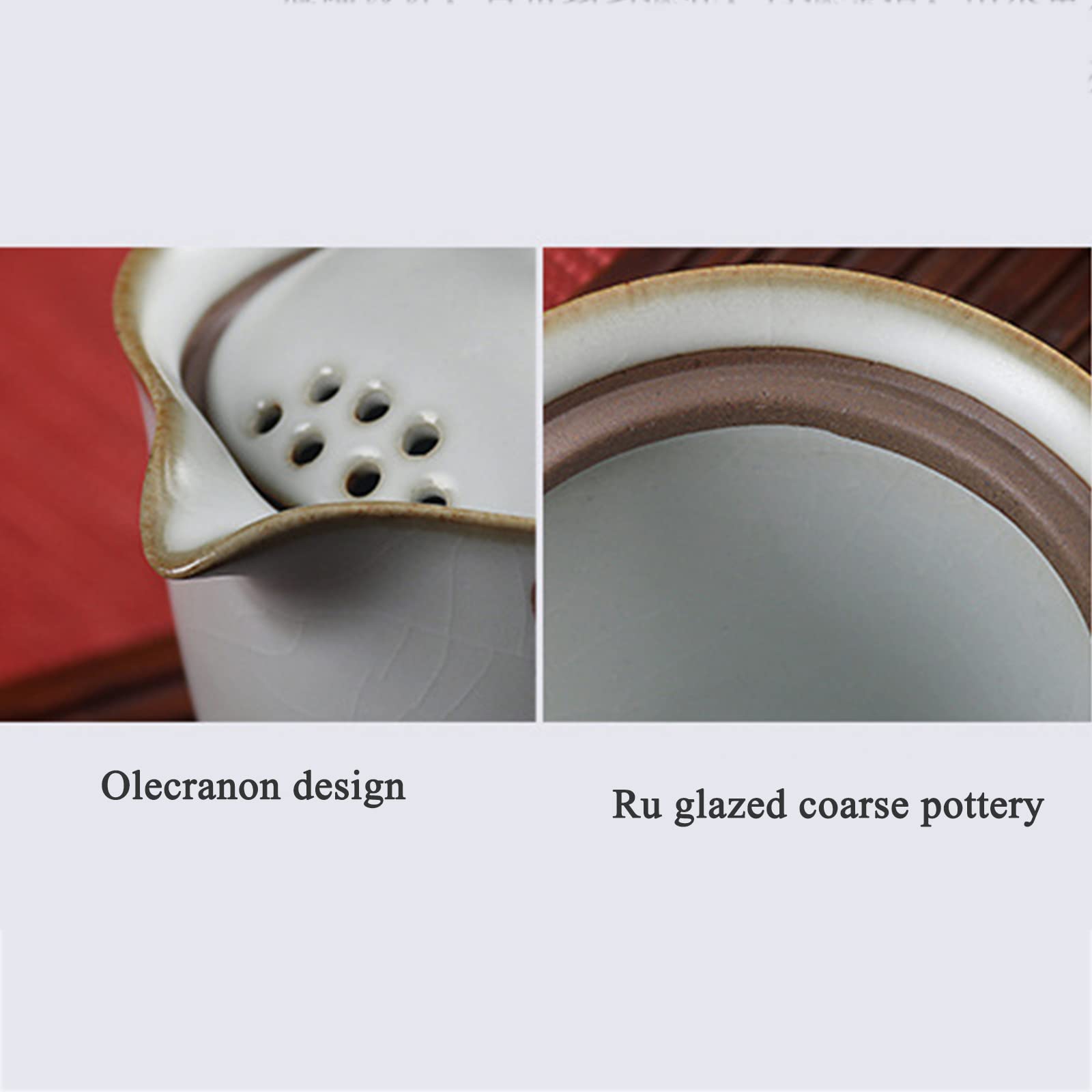 Japoński zestaw do herbaty Kungfu z zaparzaczem, chiński zestaw do herbaty Kung Fu Ręcznie chiński ceramiczny zestaw do herbaty Kungfu, 1 czajniczek i 2 filiżanki do herbaty, Happy Persimmon