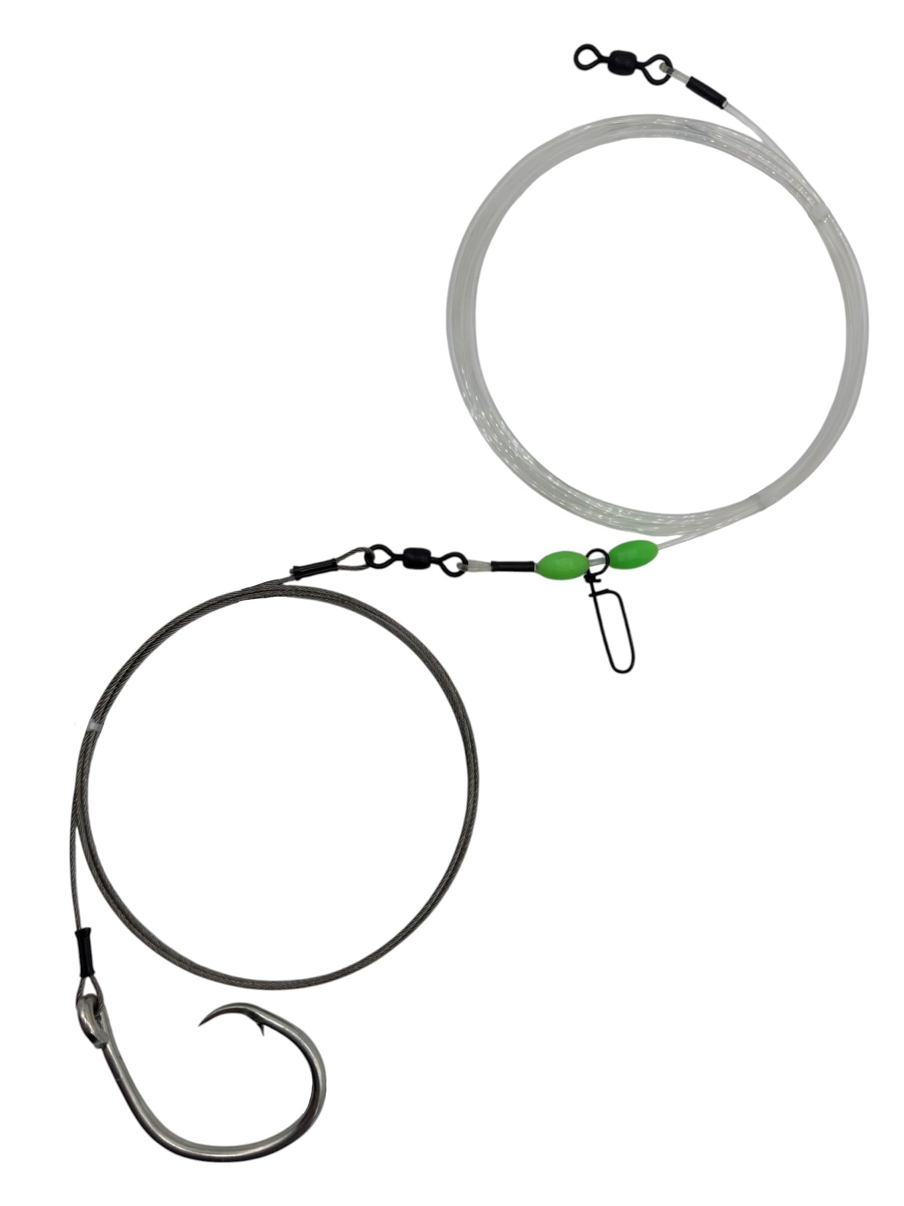 End Game Tackle 15' Shark Rig with Mustad Circle Hook - Braided Line, Black, 15' Total Length, 5' Bite Section, 10' 400lb Leader