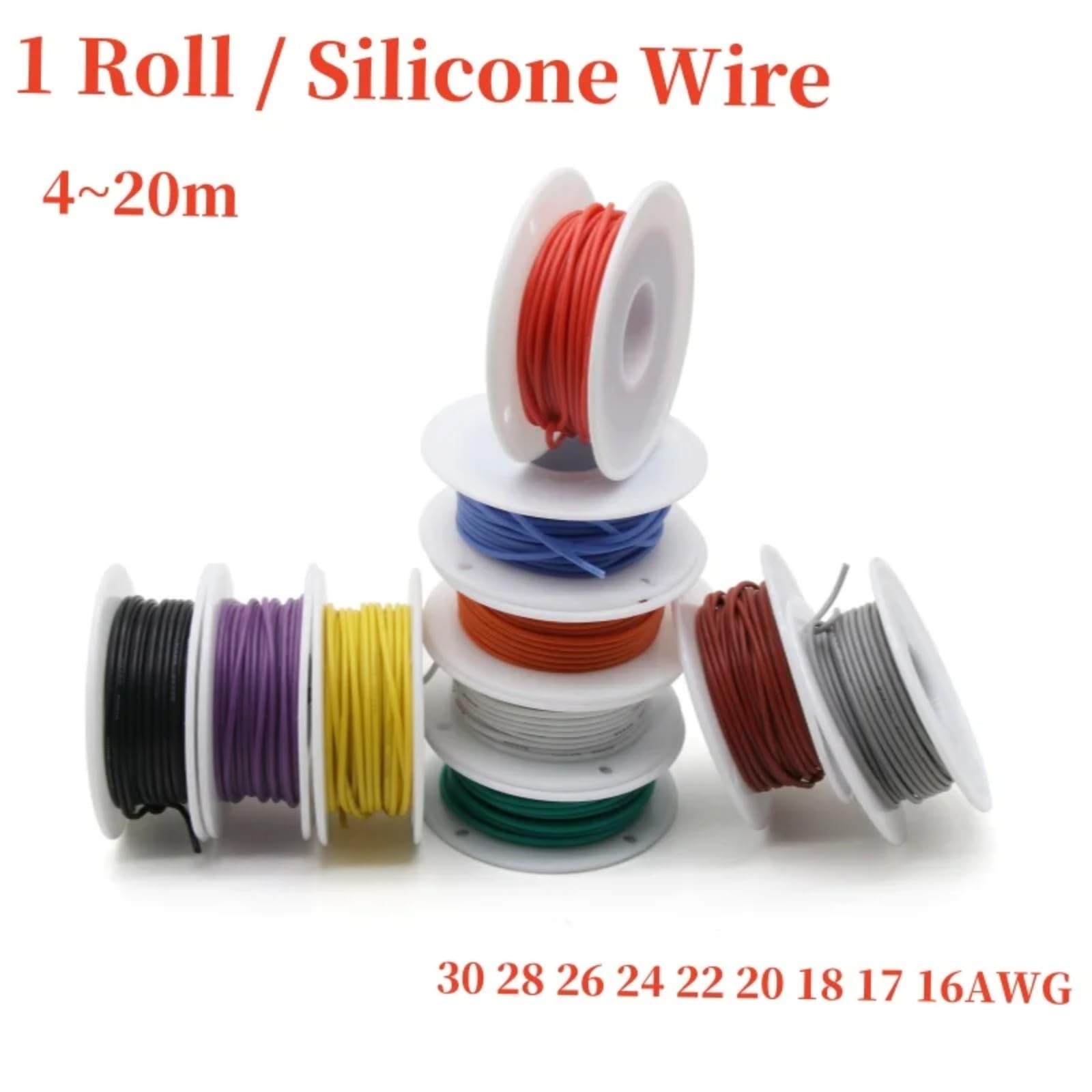 16/17/18/20/22/24/26/28/30 AWG Cable Strap Spool(White; 24 AWG-10m 1 roll)