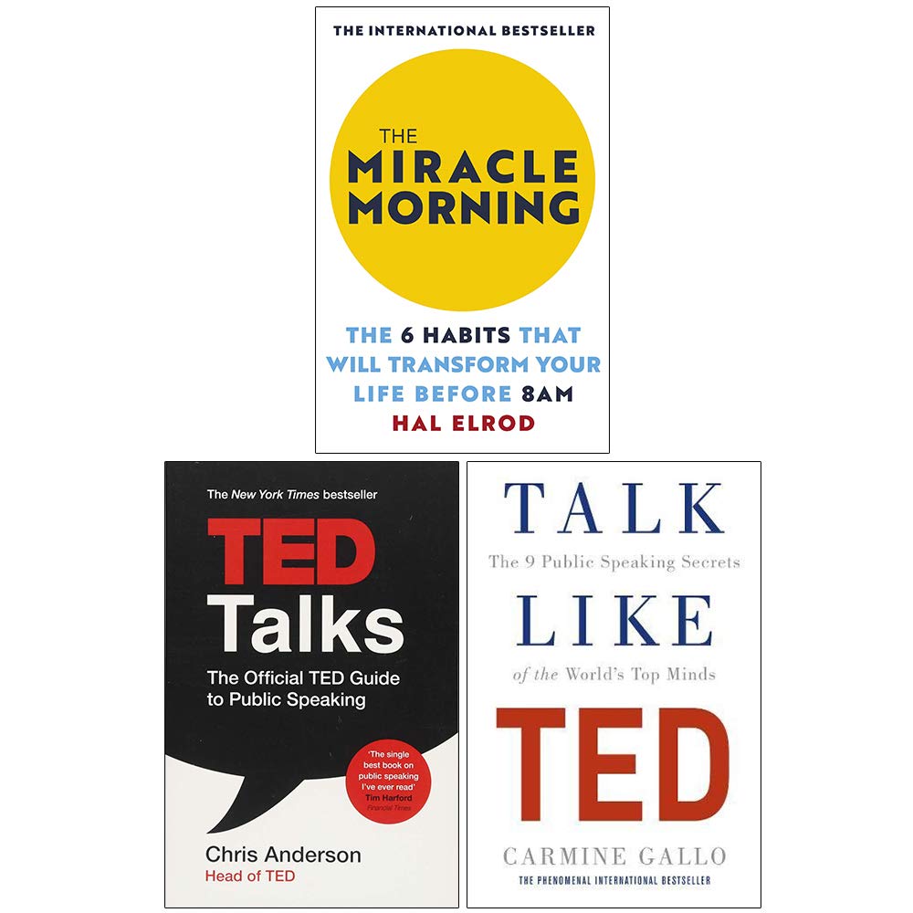 John Murray Learning/Hodder and Stoughton/P The Miracle Morning, Ted Talks, Talk Like Ted 3 Books Collection Set