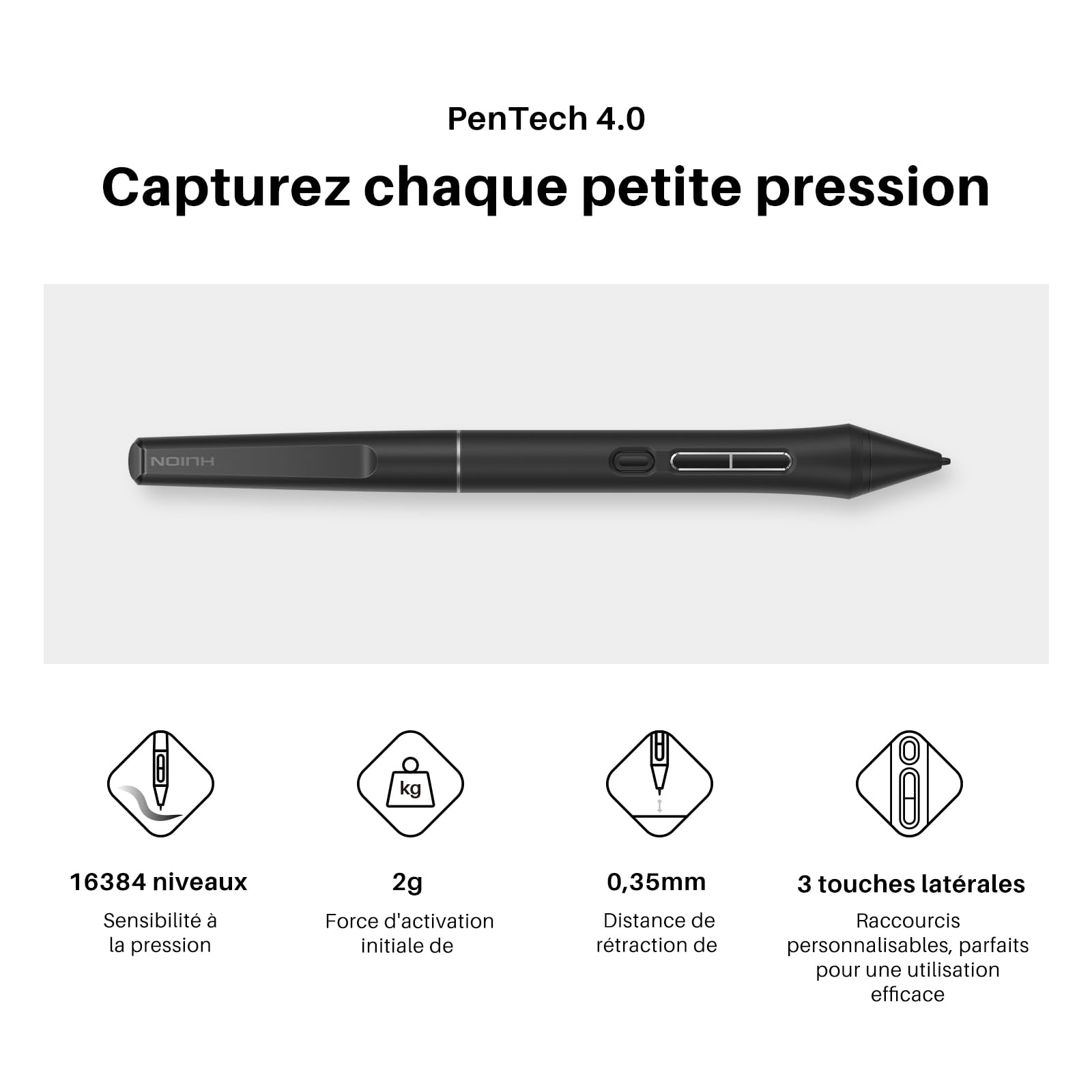 HUION Kamvas 13 Gen3 2024 Tablette Graphique avec Écran, 13,3 Pouces | 13,3 Pouces,16384 Niveaux,PenTech 4.0,99% sRGB,Verre Canvas,Double Molette,Dessin,Noir,Tablette Graphique avec Écran