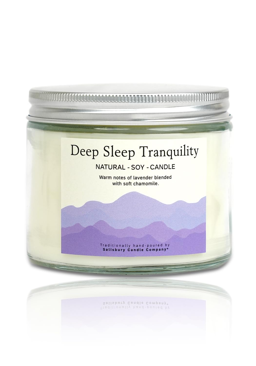 Luxury White Soy Wax Candle with Lavender & Chamomile, Natural Sleep Aid and Relaxation Blend, Hand Poured Aromatherapy, Long Burning, Natural Wax, Calming Scent, in Gift Box