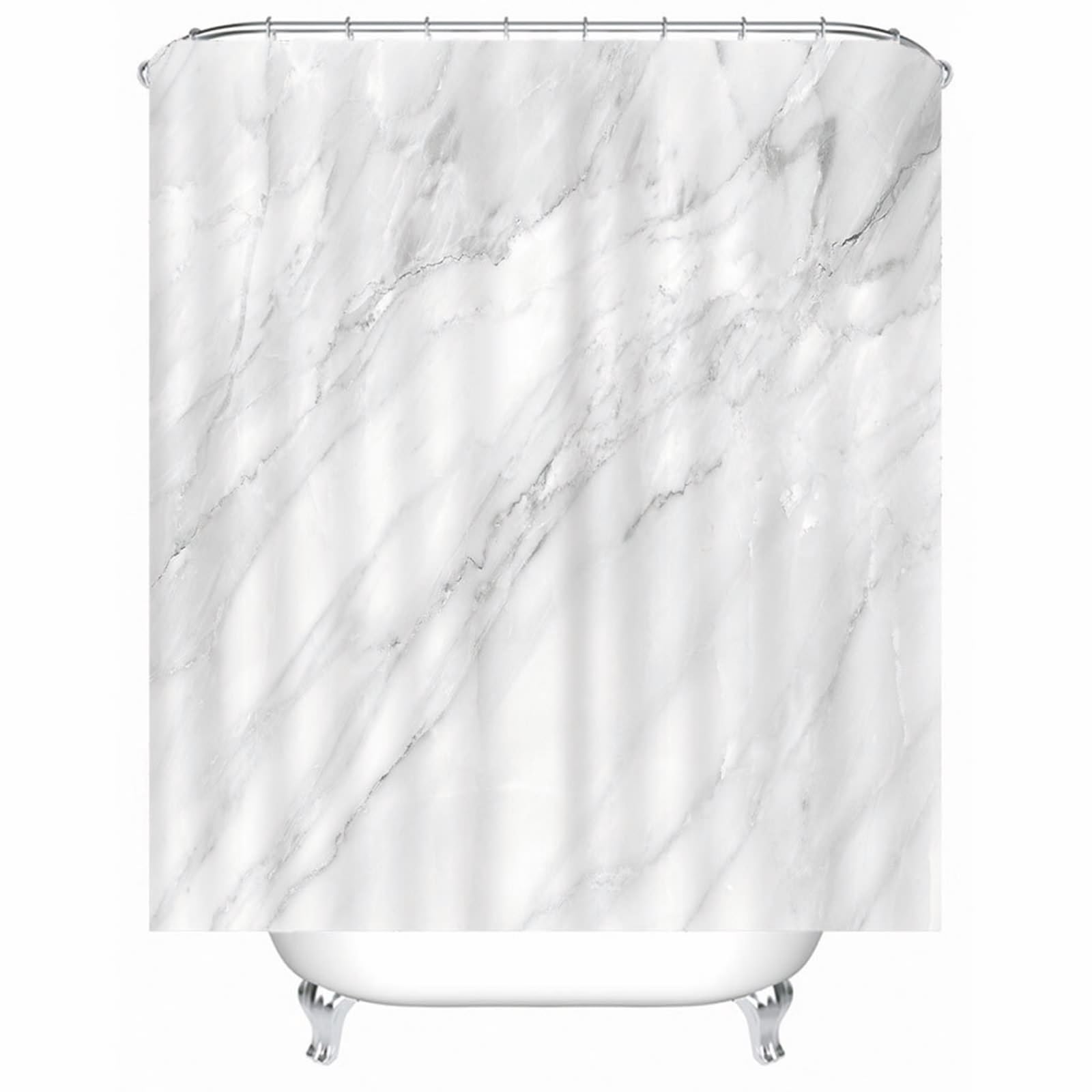 Rideau douche occultant contre l'humidité tissu blanc hydrofuge 220x180