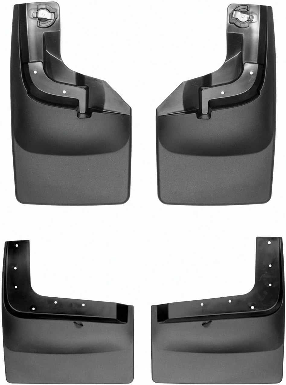 WeatherTech Custom No Drill Splash Guard MudFlaps for Ford Super Duty, Super Duty - Front & Rear Set (110065-120074), Black