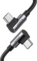 UGREEN Cabo USB C para USB C de 100 W, cabo tipo C de 90 graus para iPhone 15/15 Plus/15 Pro/15 Pro Max, MacBook Pro 2022, iPad Pro 2022, Samsung Galaxy S24/S23/Z Fold, Google Pixel, Switch, 3