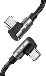 UGREEN Cabo USB C para USB C de 100 W, cabo tipo C de 90 graus para iPhone 15/15 Plus/15 Pro/15 Pro Max, MacBook Pro 2022, iPad Pro 2022, Samsung Galaxy S24/S23/Z Fold, Google Pixel, Switch, 3