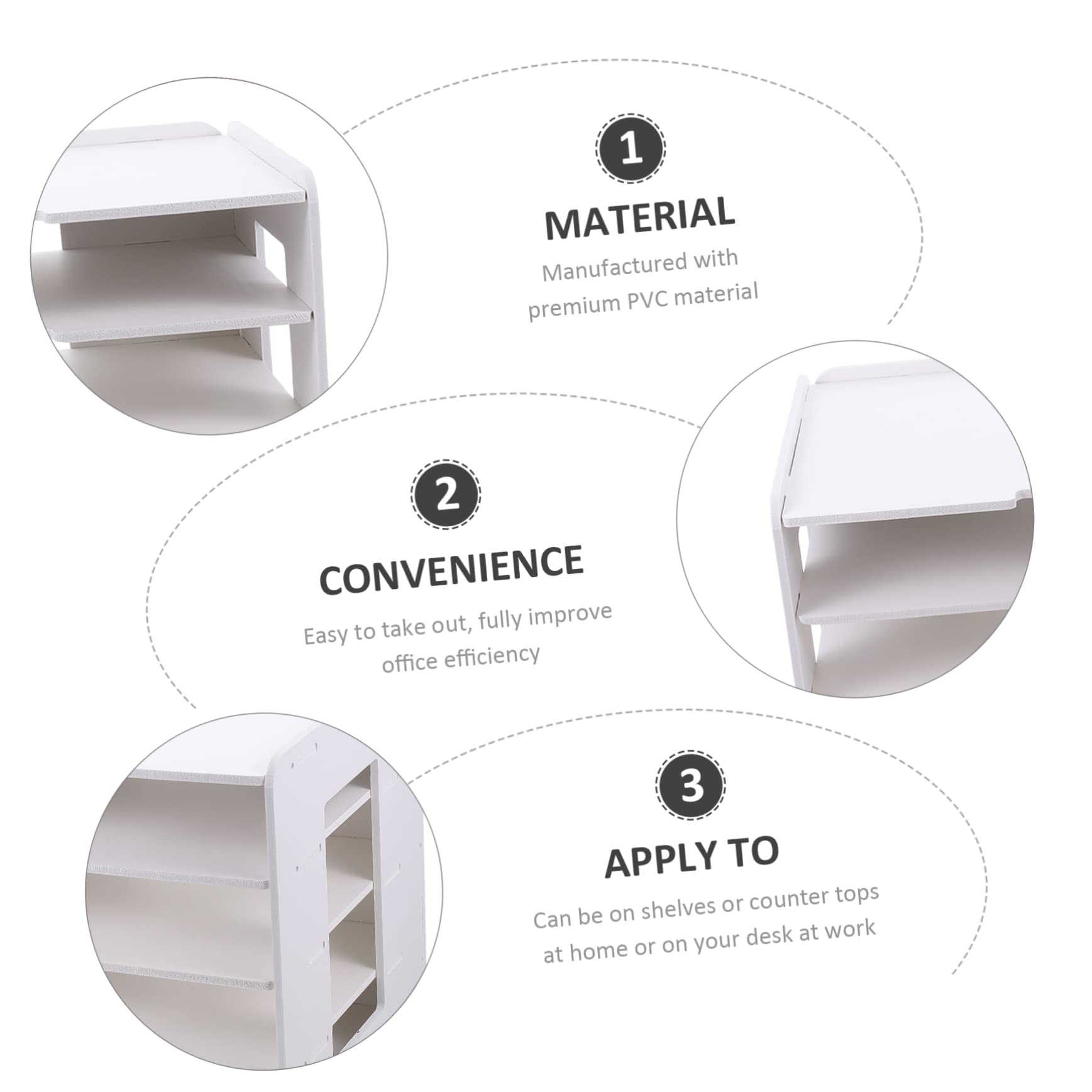 Set di Portadocumenti da Tavolo in Plastica Organizzatore per Documenti da Ufficio Scaffale Portadocumenti