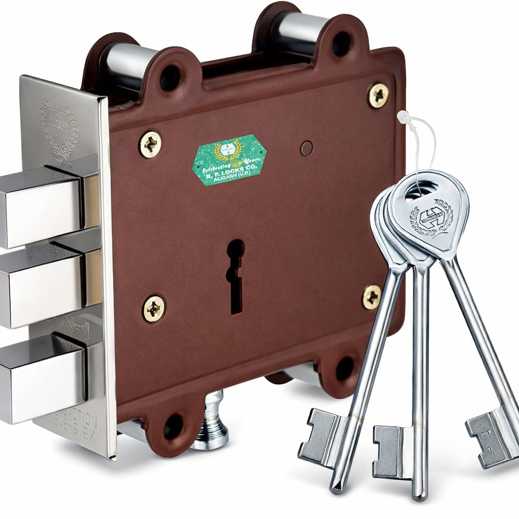 Harrison H-0403 Iron Godown Lock Set (Silver) / SHAKTIMAN 2T