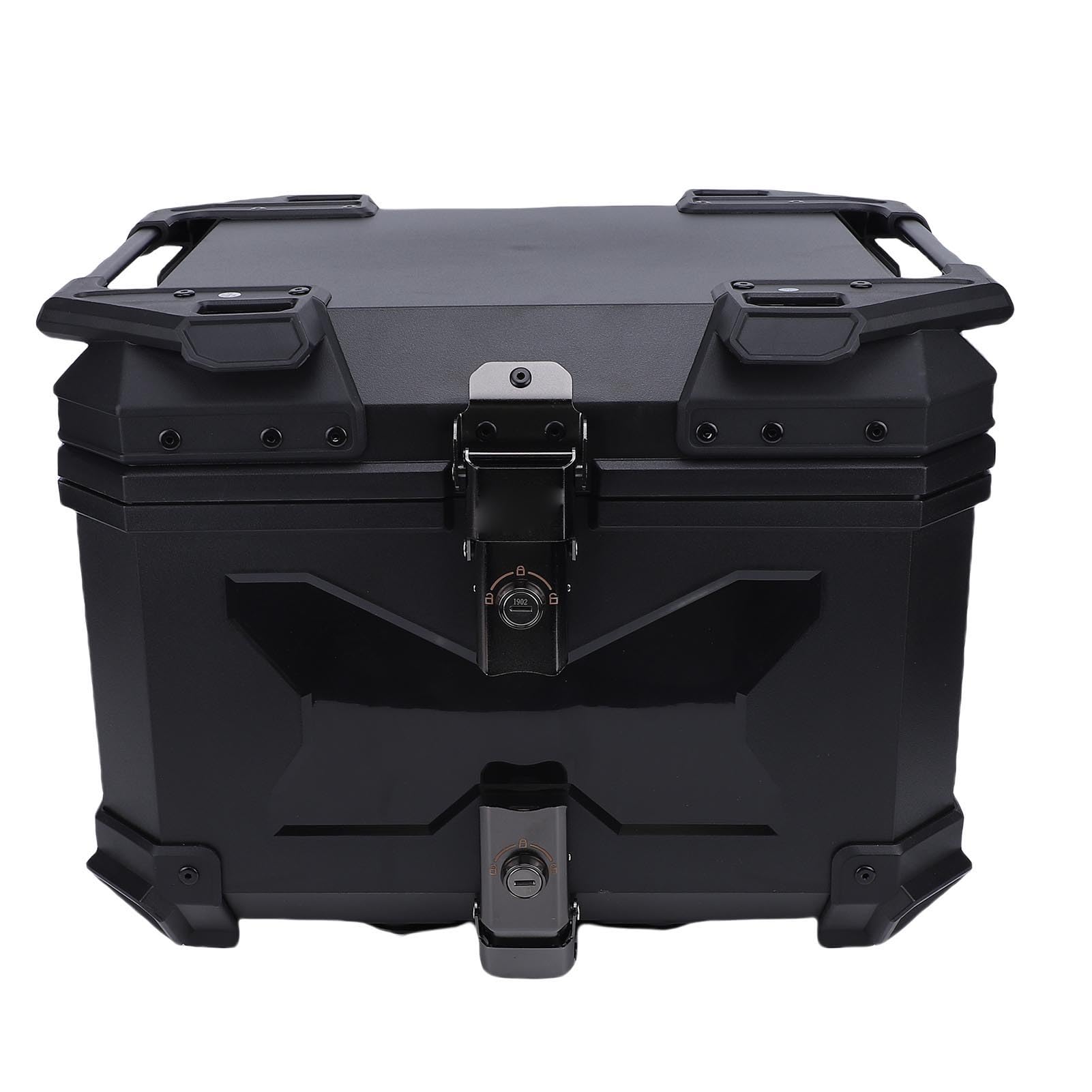 Bewinner Top Case de Moto étanche 45 L, Coffre à Bagages en Plastique ABS avec Dossier, Verrouillage et Plaque de Dégagement Rapide pour Le Rangement du Casque – Ajustement Universel pour Motos,