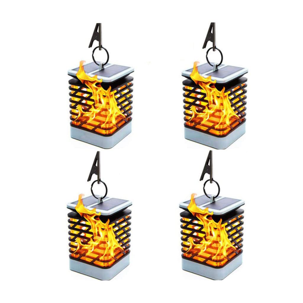 CUOTUO Solar Hanging Lantern, 75 Led Solar Flame Light Solar Garden Lights Outdoor Pathway Stairs Light Security Light Lamp