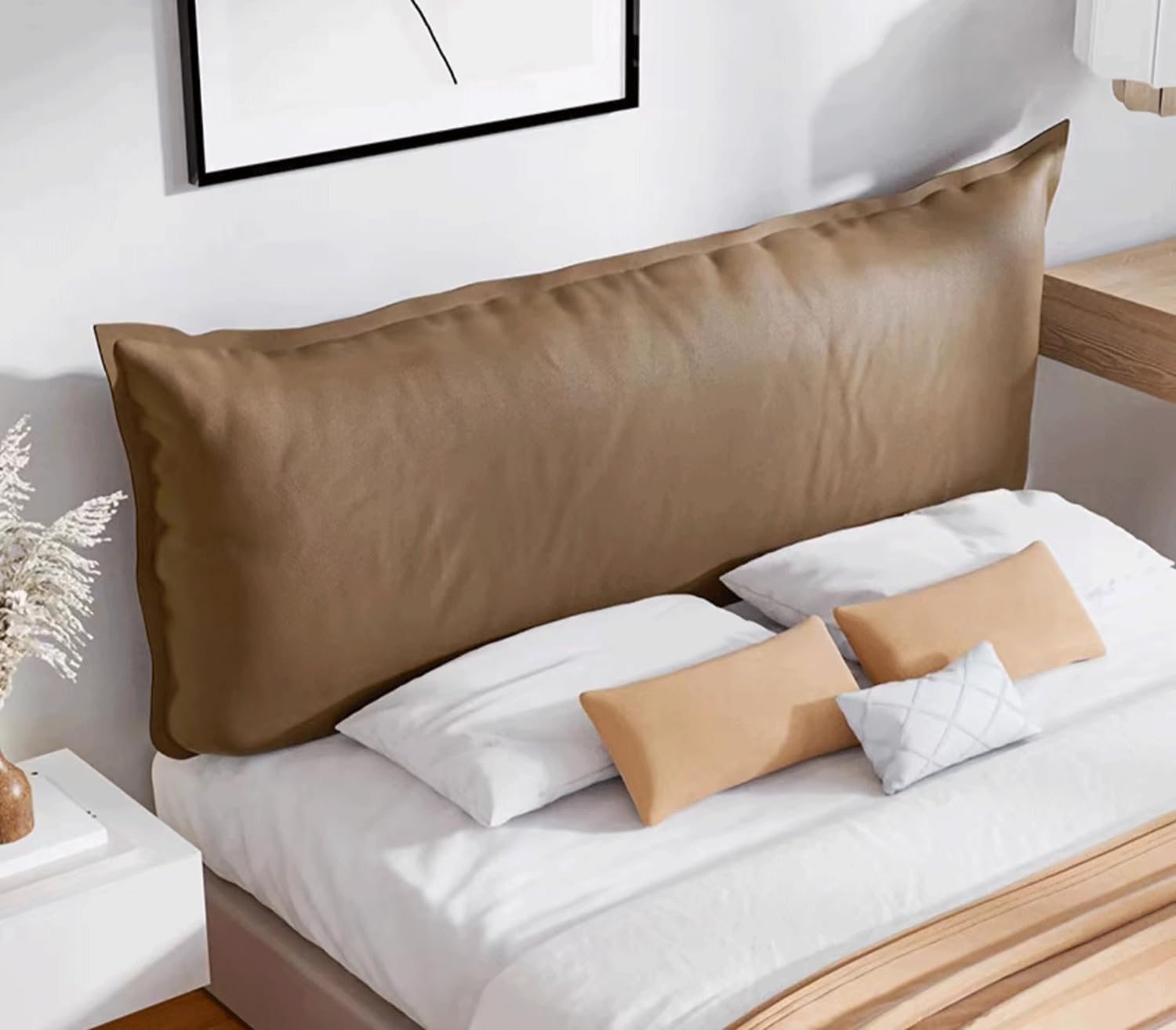 MGEMJMJ Large Ergonomics Backrest Wedge Headboard Cushion Reading Pillow Bed Back Support For Sitting Up In Bed Bolster(Size:No headboard 70.8"/180cm,Color:F)