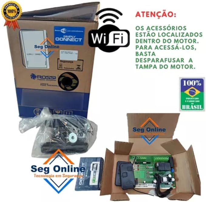 Kit Motor Portão Deslizante Dz Atto Turbo Wifi App Celular iOS Android 350kg Rossi - Imagem 2