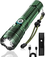 Vista 11 de Victoper Linternas LED azules, linterna táctica recargable de alto lumen y superbrillante, 5 modos, enfoque ajustable, impermeable, luces de flash