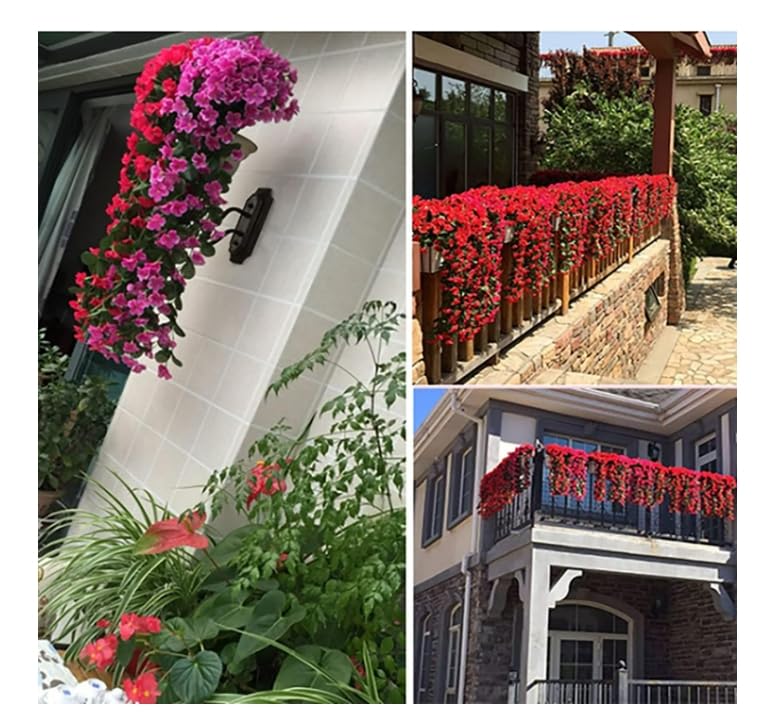 2 szt. Sztuczne wiszące kwiaty na zewnątrz Sztuczne wiszące rośliny Sztuczna wisząca wiązka orchidei do wewnątrz Na zewnątrz Ogród Patio Weranda Yard Dekoracje ślubne /145(Yellow)