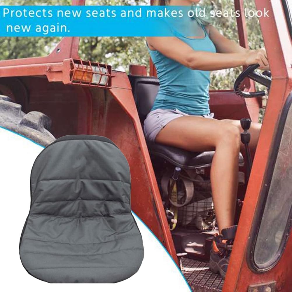 Universal para Asiento de Tractor, Cortacésped, Acolchada, Cómoda, Bolsa de Almacenamiento, Mediana (Gris)