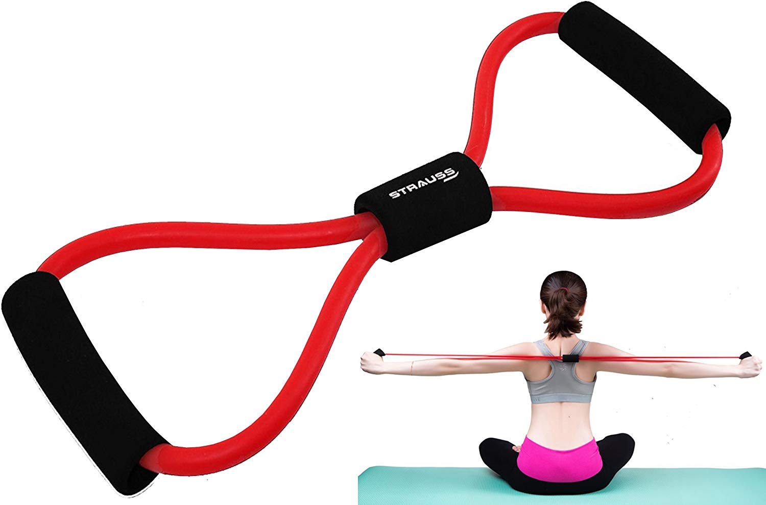 Virza Trade Multicolor Chest Expander Resistance 8 Pulling Rope Bands Muscle Workout Stretcher Shoulder Exerciser Sports Yoga Pilates