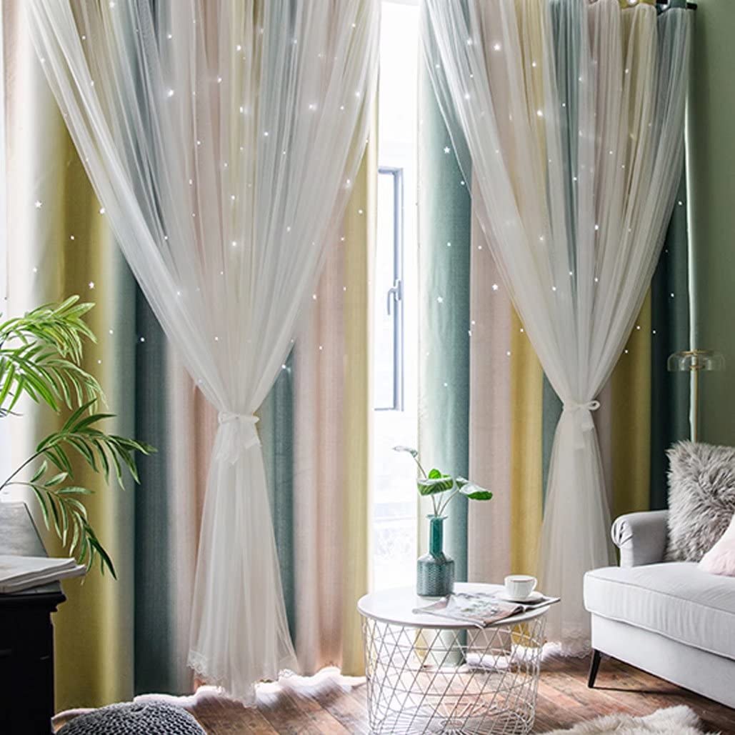 遮光カーテン グラデーション レースカーテン オーダーカーテン アジャスター付き 遮光カーテン グラデーション レースカーテン オーダーカーテン