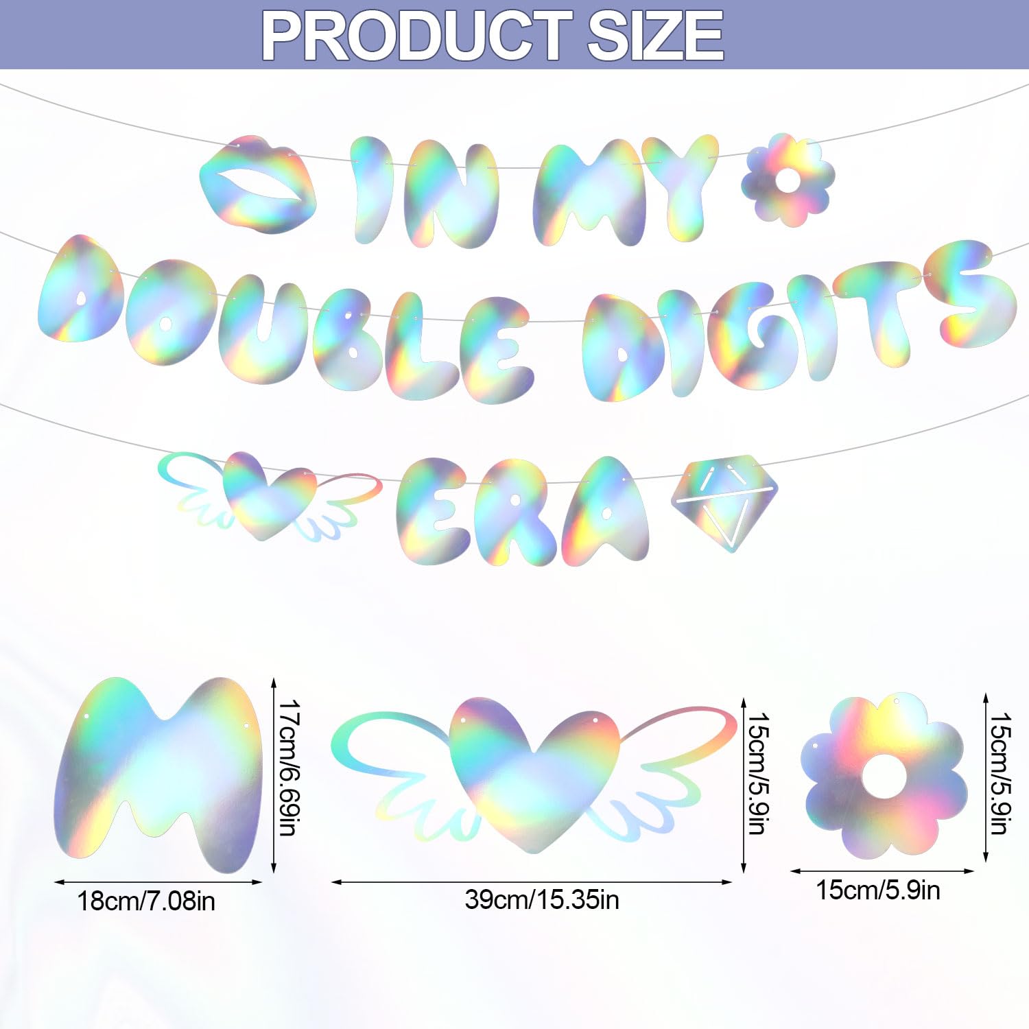 Striscione Compleanno In My Birthday Era 3m - Decorazione Iridescente Per Feste, Donna/Ragazza - Foto 8