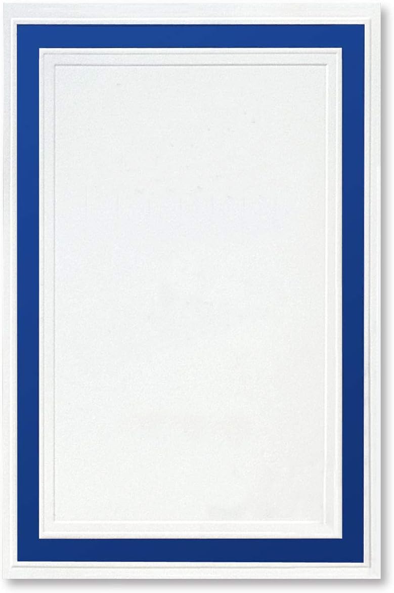 PaperDirect Pristine Embossed White Flat Invitations with Black Foil Border, 28 Count