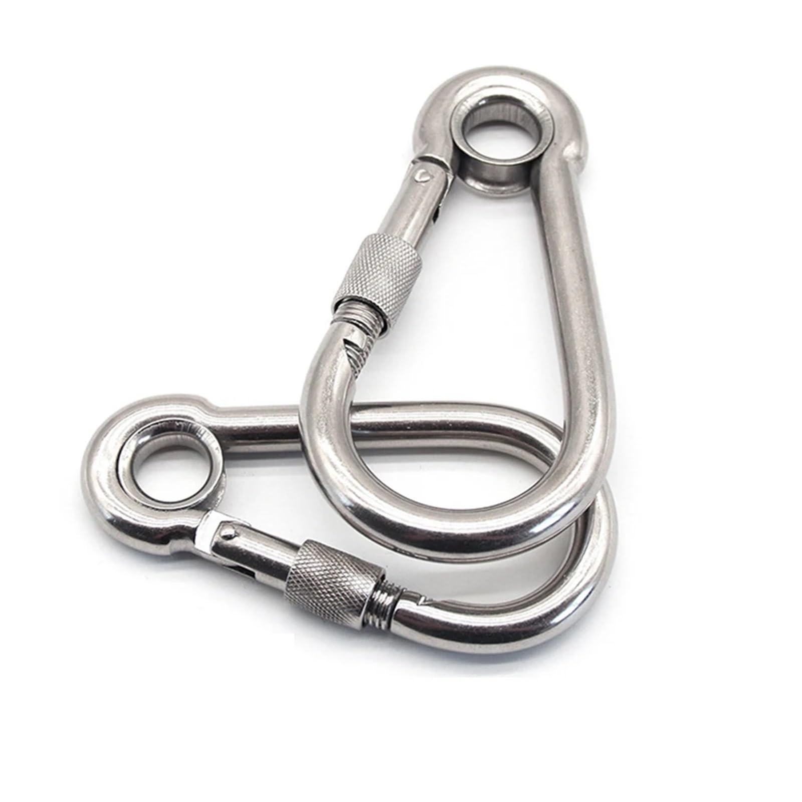 Ganci a scatto Moschettone for attrezzatura da arrampicata con chiusura a vite in acciaio inossidabile 304 Maglie rapide Moschettone di sicurezza Anello di collegamento for catena Moschettone Fibbia a