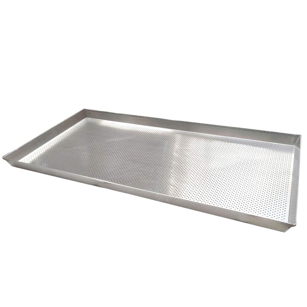 GIEMME - Teglia Forata Rettangolare in Alluminio Alimentare 37×72 cm – Bordo 3 cm – Ideale per Cotture Uniformi e Prolungate in Forno