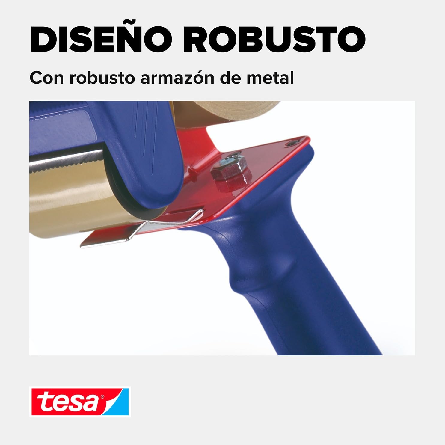 tesa Dispensador Manual Economy, Dispensador de Cinta Adhesiva Manual para Cintas de Embalaje de hasta 50 mm de Ancho