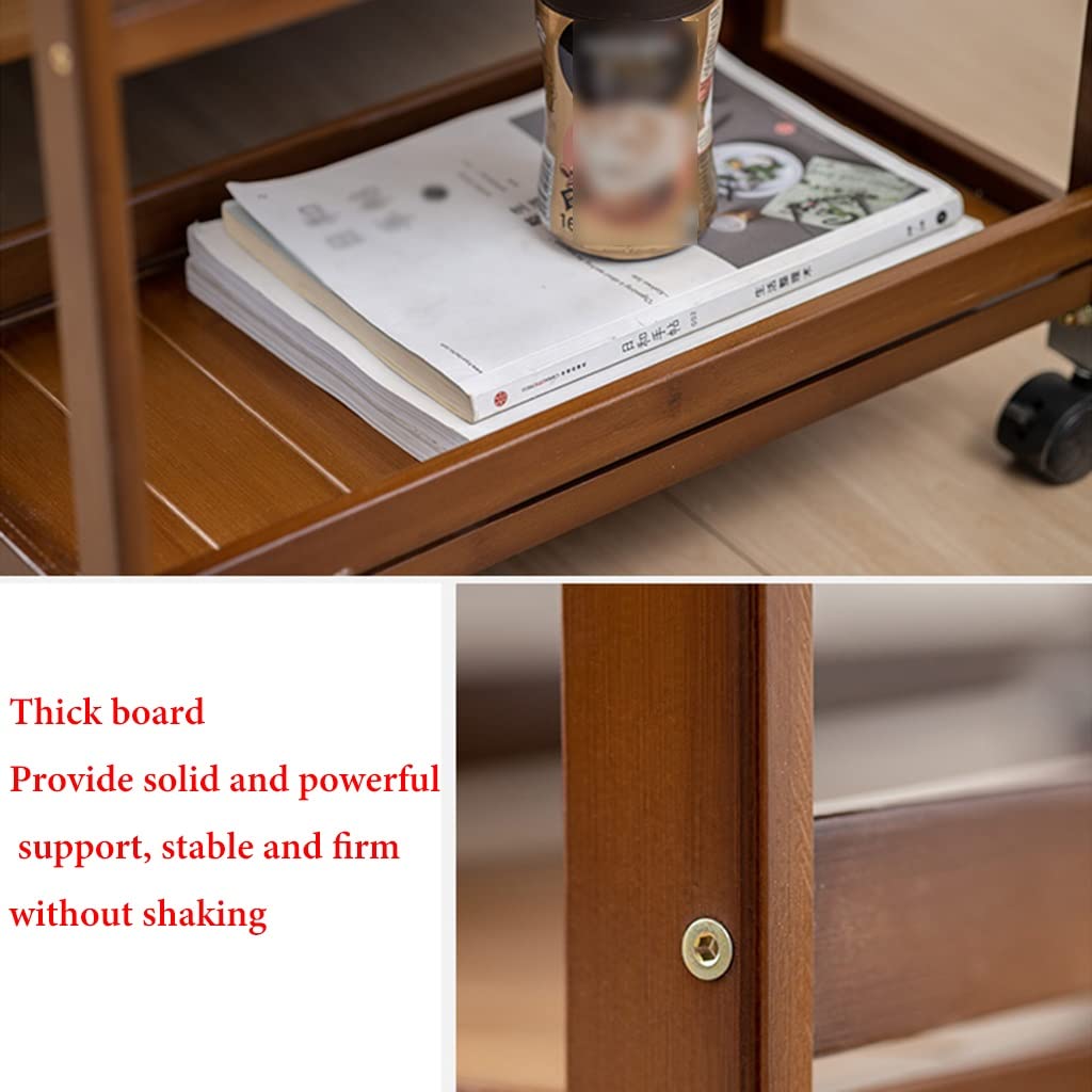 Carrello portaoggetti con 3 ripiani, carrello mobile da cucina su ruote, versatile carrello in legno per bagno, lavanderia e organizzazione bar