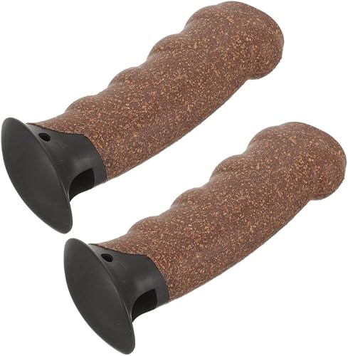 Miniatura 1 de Kisangel Mango de bastón de senderismo, mango de bastón de madera, mango de bastón de esquí, mango de repuesto para bastón de mano, almohadillas de